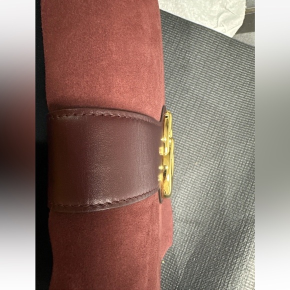 Gucci GG Marmont Burgundy Suede Shoulder Bag Authentic Italy 550126 - Picture 13 of 16